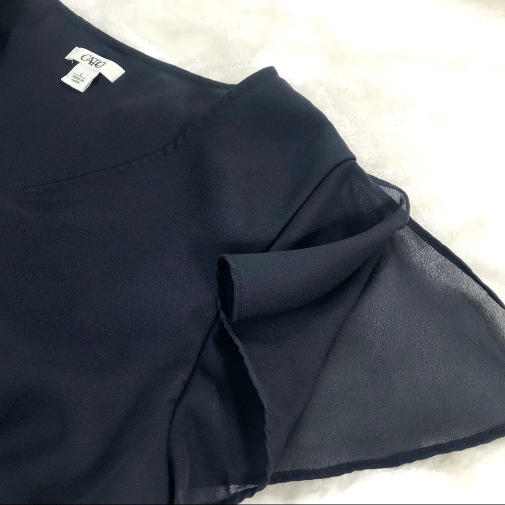 Cato top with split tulip sleeves lined